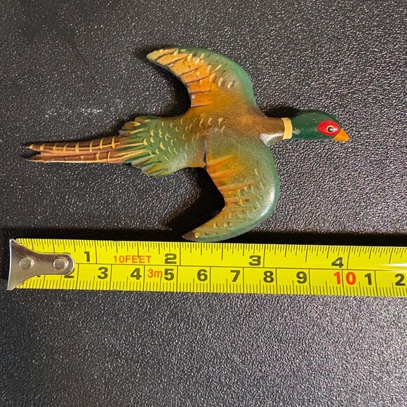 Vintage Hand Carved & Painted Pheasant Bird Brooch/Pin - Picture 4 of 4
